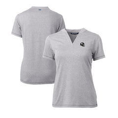 Pittsburgh Steelers Cutter & Buck Women's Helmet Logo DryTec Forge Stretch V-Neck Blade Top - Heather Gray discount