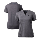 Jacksonville Jaguars Cutter & Buck Women's Helmet Logo DryTec Forge Stretch V-Neck Blade Top - Heather Charcoal outlet