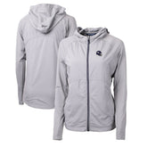 Minnesota Vikings Cutter & Buck Women's Helmet Logo Adapt Eco Knit Hybrid Recycled Full-Zip Hoodie - Heather Gray on sale