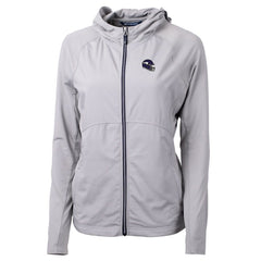 Minnesota Vikings Cutter & Buck Women's Helmet Logo Adapt Eco Knit Hybrid Recycled Full-Zip Hoodie - Heather Gray on sale