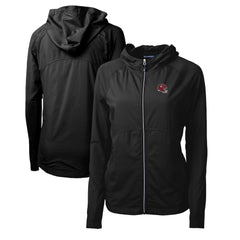 Kansas City Chiefs Cutter & Buck Women's Helmet Logo Adapt Eco Knit Hybrid Recycled Full-Zip Hoodie - Black sale