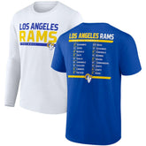 Los Angeles Rams Two-Pack 2023 Schedule T-Shirt Combo Set - Royal/White on sale