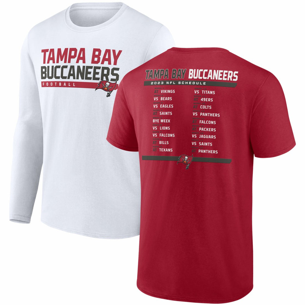 Tampa Bay Buccaneers Two-Pack 2023 Schedule T-Shirt Combo Set - Red/White for sale