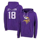 Justin Jefferson Minnesota Vikings Majestic Threads Name & Number Tri-Blend Pullover Hoodie - Purple outlet