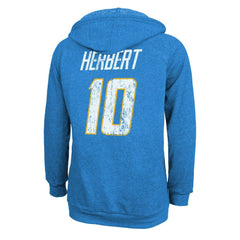 Justin Herbert Los Angeles Chargers Majestic Threads Women's Name & Number Tri-Blend Pullover Hoodie - Powder Blue cheap