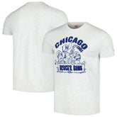 Chicago Cubs Homage Bleacher Bums Hyper Local Tri-Blend T-Shirt - Ash