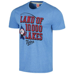 Minnesota Twins Homage Land of 10,000 Lakes Hyper Local Tri-Blend T-Shirt - Light Blue