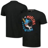 Miami Marlins Homage Doodle Collection Let's Go Fish Tri-Blend T-Shirt - Black