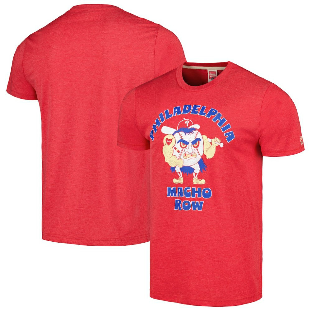 Philadelphia Phillies Homage Doodle Collection Macho Row Tri-Blend T-Shirt - Red