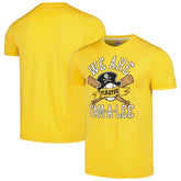 Pittsburgh Pirates Homage Doodle Collection We Are Fam-A-Lee Tri-Blend T-Shirt - Gold