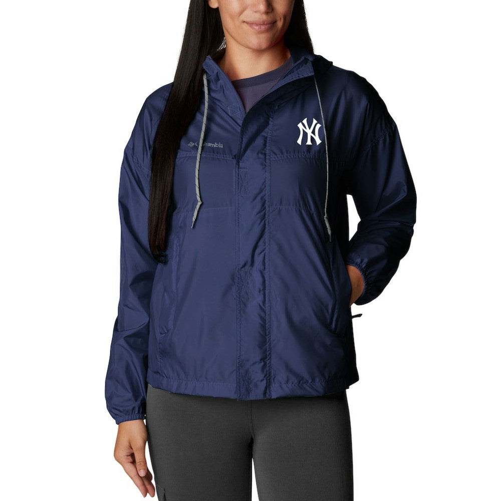 New York Yankees Women's Flash Challenger Full-Zip Windbreaker Jacket - Navy | Columbia