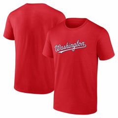 Washington Nationals Logo Athletic Wordmark T-Shirt - Red