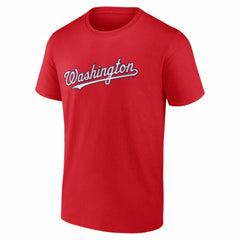 Washington Nationals Logo Athletic Wordmark T-Shirt - Red