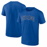 Chicago Cubs Logo Athletic Wordmark T-Shirt - Royal