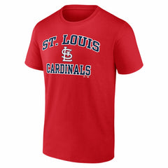 St. Louis Cardinals Logo Athletic Heart and Soul T-Shirt - Red