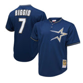 Craig Biggio Houston Astros 1991 Cooperstown Collection Mesh Pullover Jersey - Navy | Mitchell & Ness