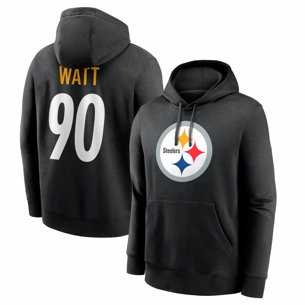 T.J. Watt Pittsburgh Steelers Name & Number Fleece Hoodie - Black | Nike for sale