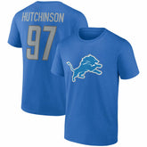 Aidan Hutchinson Detroit Lions Player Icon Name & Number T-Shirt - Blue outlet