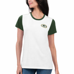 Green Bay Packers G-III 4Her by Carl Banks Women's Fashion Illustration T-Shirt - White/Green for sale