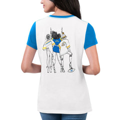 Los Angeles Chargers G-III 4Her by Carl Banks Women's Fashion Illustration T-Shirt - White/Powder Blue sale