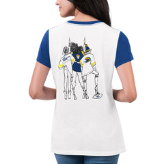 Los Angeles Rams G-III 4Her by Carl Banks Women's Fashion Illustration T-Shirt - White/Royal discount