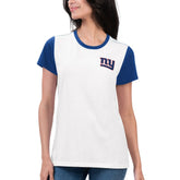 New York Giants G-III 4Her by Carl Banks Women's Fashion Illustration T-Shirt - White/Royal for sale