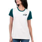 Philadelphia Eagles G-III 4Her by Carl Banks Women's Fashion Illustration T-Shirt - White/Midnight Green discount