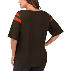 Cleveland Browns G-III 4Her by Carl Banks Women's Plus Size Linebacker T-Shirt - Brown discount