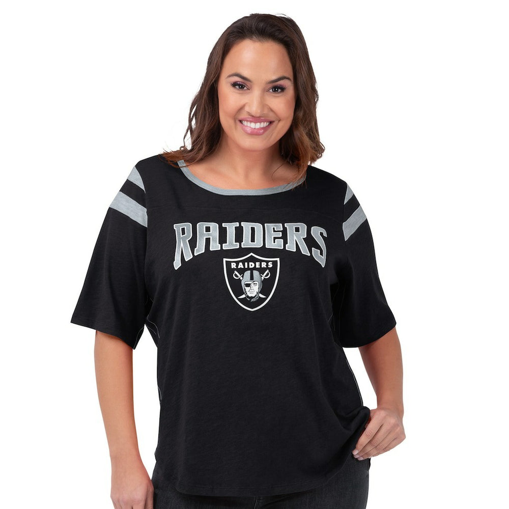 Las Vegas Raiders G-III 4Her by Carl Banks Women's Plus Size Linebacker T-Shirt - Black outlet