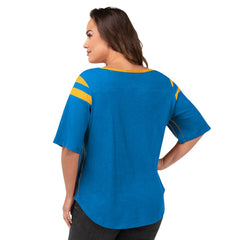 Los Angeles Chargers G-III 4Her by Carl Banks Women's Plus Size Linebacker T-Shirt - Light Blue outlet