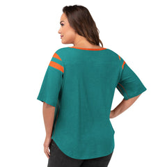 Miami Dolphins G-III 4Her by Carl Banks Women's Plus Size Linebacker T-Shirt - Aqua for sale