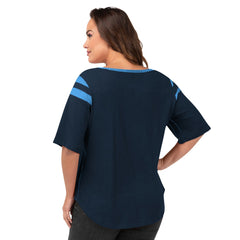 Tennessee Titans G-III 4Her by Carl Banks Women's Plus Size Linebacker T-Shirt - Navy on sale
