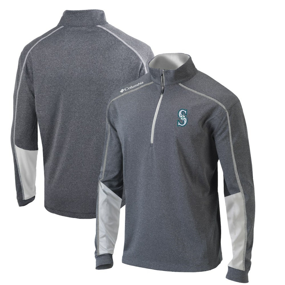 Seattle Mariners Omni-Wick Shotgun 2.0 Quarter-Zip Pullover Top - Charcoal/White | Columbia