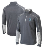 Seattle Mariners Omni-Wick Shotgun 2.0 Quarter-Zip Pullover Top - Charcoal/White | Columbia