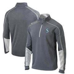 Seattle Mariners Omni-Wick Shotgun 2.0 Quarter-Zip Pullover Top - Charcoal/White | Columbia