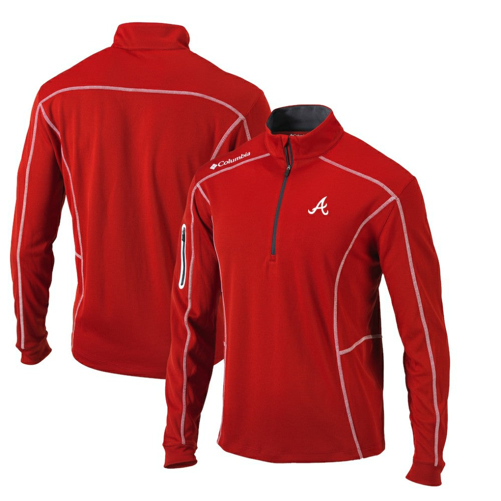 Atlanta Braves Omni-Wick Shotgun Quarter-Zip Pullover Top - Red | Columbia