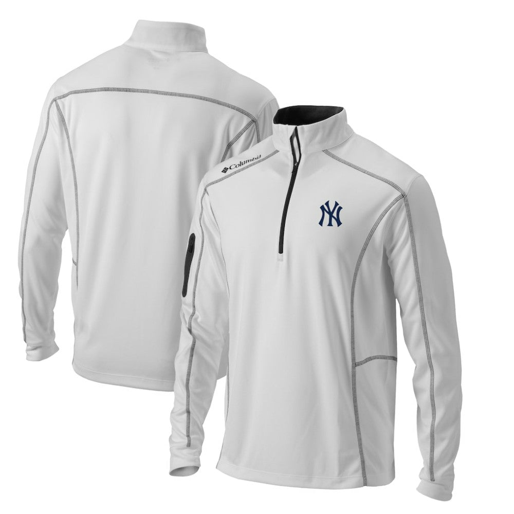 New York Yankees Omni-Wick Shotgun Quarter-Zip Pullover Top - White | Columbia