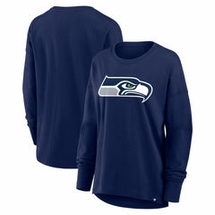 Seattle Seahawks Women's Essential Long Sleeve T-Shirt - College Navy on sale