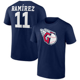 Jose Ramirez Cleveland Guardians Player Icon Name & Number T-Shirt - Navy