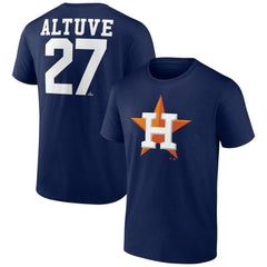 Jose Altuve Houston Astros Player Icon Name & Number T-Shirt - Navy