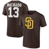 Manny Machado San Diego Padres Player Icon Name & Number T-Shirt - Brown