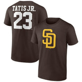 Fernando Tatis Jr. San Diego Padres Player Icon Name & Number T-Shirt - Brown