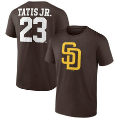 Fernando Tatis Jr. San Diego Padres Player Icon Name & Number T-Shirt - Brown