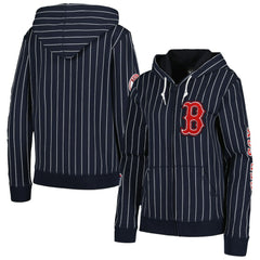 Boston Red Sox Women's Pinstripe Tri-Blend Full-Zip Jacket - Navy | New Era