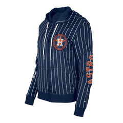 Houston Astros Women's Pinstripe Tri-Blend Full-Zip Hoodie Jacket - Navy | New Era