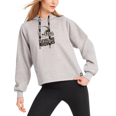 Cleveland Browns DKNY Sport Women's Debbie Dolman Raglan Pullover Hoodie - Heather Gray discount