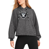 Las Vegas Raiders DKNY Sport Women's Debbie Dolman Raglan Pullover Hoodie - Black sale