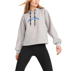Los Angeles Chargers DKNY Sport Women's Debbie Dolman Raglan Pullover Hoodie - Heather Gray outlet