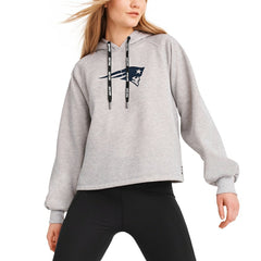 New England Patriots DKNY Sport Women's Debbie Dolman Raglan Pullover Hoodie - Heather Gray discount