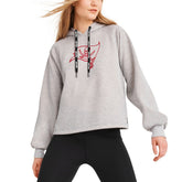 Tampa Bay Buccaneers DKNY Sport Women's Debbie Dolman Raglan Pullover Hoodie - Heather Gray on sale
